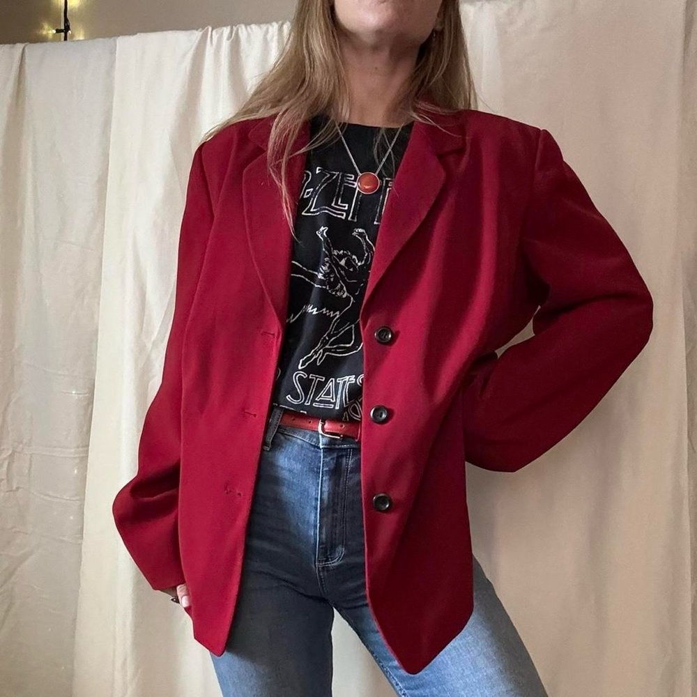 Focus 2000 ▪️ Red Tailored Blazer ▪️ size 14